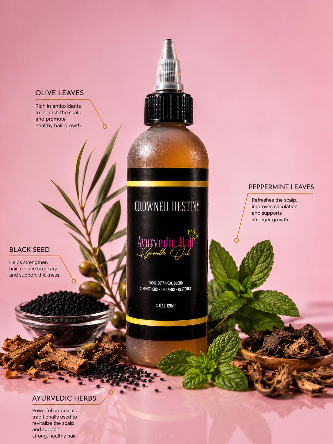 Ayurvedic Herbal Growth Oil - 4oz.